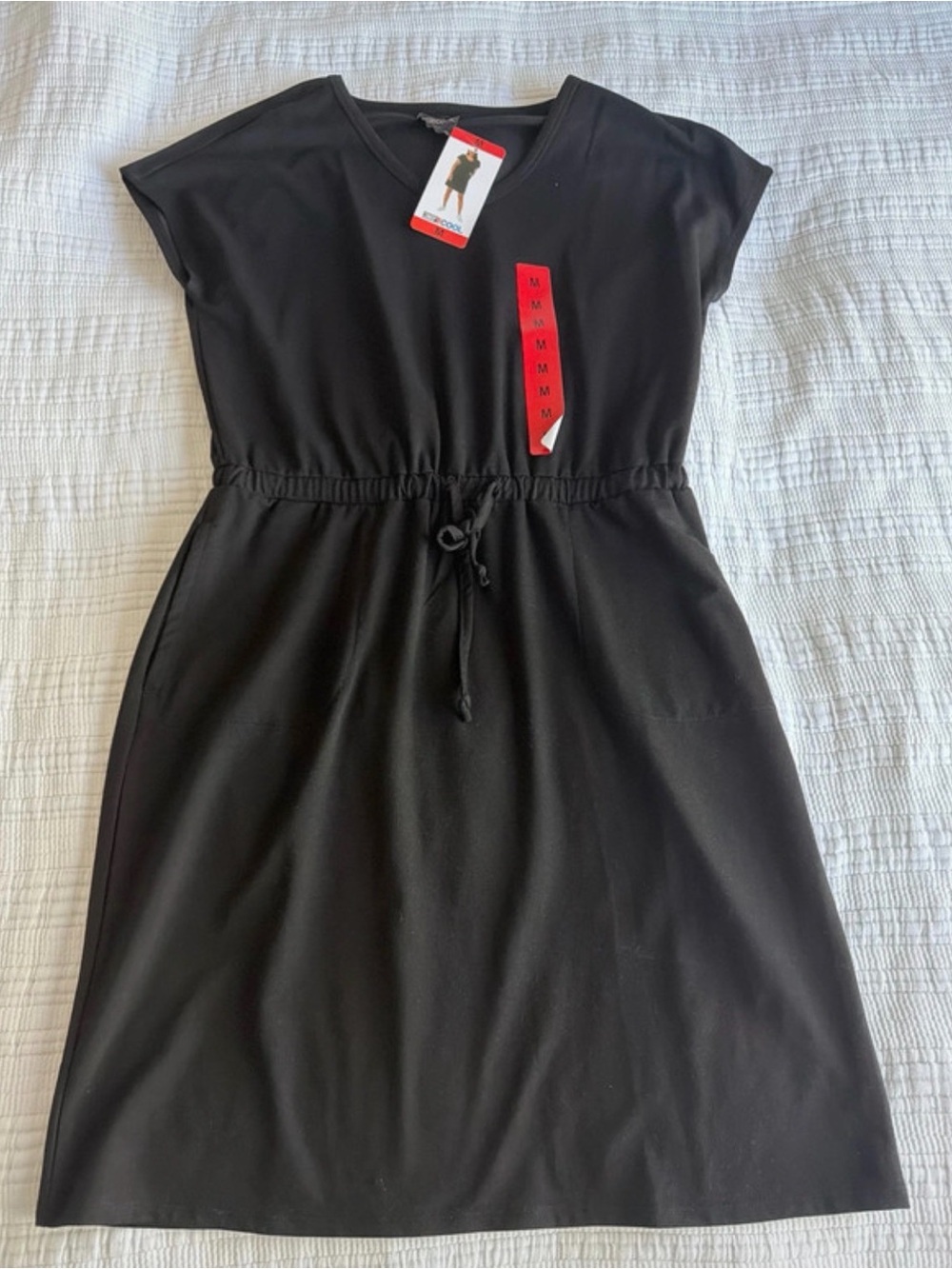 32 Degrees Black Drawstring-Waist Casual Women’s Dress